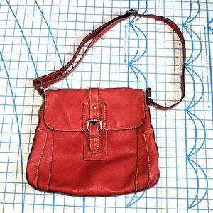 Fossil Pebbled Leather Shoulder Crossbody Messenger Bag, Salmon Pink, Very Nice!